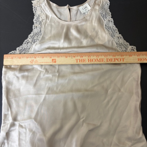 Cami NYC Ronan Silk Camisole Top Womens S Oat Lace Trim Charmeuse Quiet Luxury - Picture 8 of 12